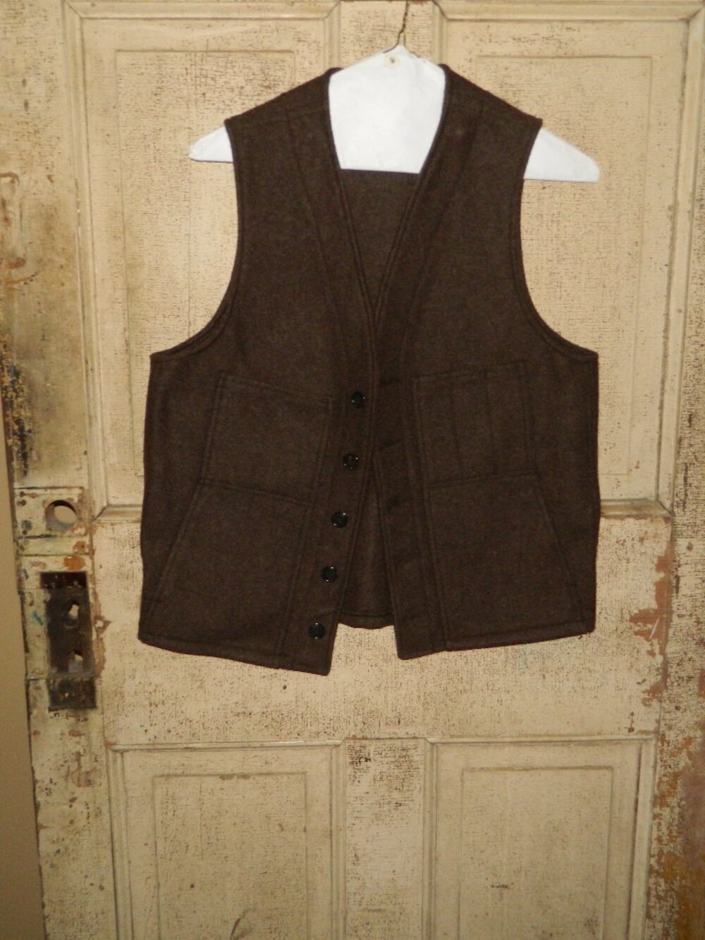 Vintage CC Filson Men's Size 40 Brown Mackinaw Virgin Wool Vest (KK-15)